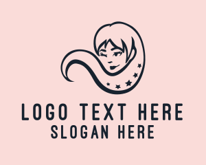 Face - Star Hair Salon Lady logo design