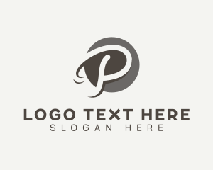 Gradient - Cursive Startup Letter P logo design