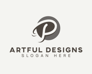 Cursive Startup Letter P logo design