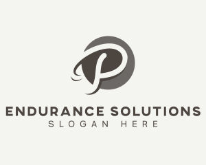 Cursive Startup Letter P logo design