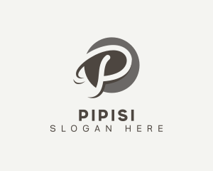 Cursive Startup Letter P logo design