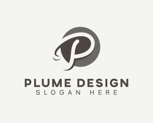 Cursive Startup Letter P logo design