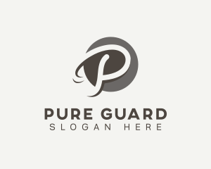 Cursive Startup Letter P logo design