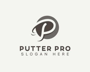 Cursive Startup Letter P logo design