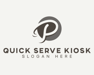 Cursive Startup Letter P logo design