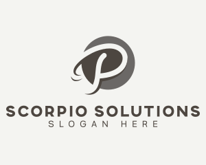 Cursive Startup Letter P logo design