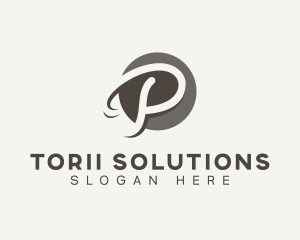 Cursive Startup Letter P logo design