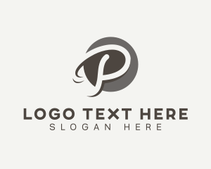 Initial - Cursive Startup Letter P logo design