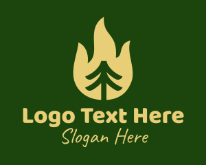 Tree Planting - Nature Tree Flame logo design