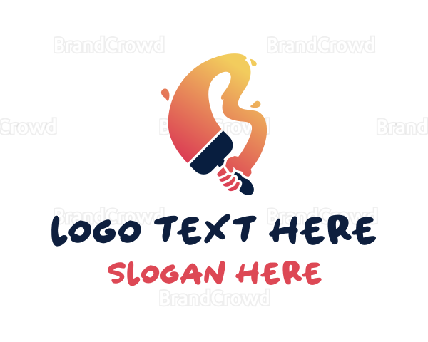 Hand Paint Brush Logo