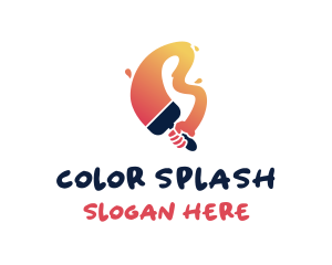 Hand Paint Brush logo design