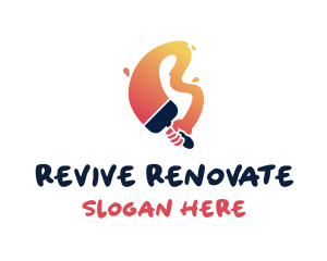 Renovate - Hand Paint Brush logo design