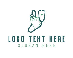 Gloves - Stethoscope Health Checkup logo design