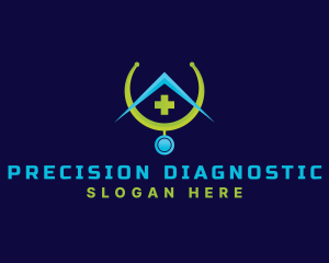 Diagnostic - Medical Stethoscope House logo design