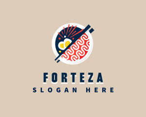 Ramen Chopsticks Bowl logo design