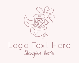 Thread - Needle Thread Flower logo design