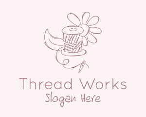 Thread - Needle Thread Flower logo design