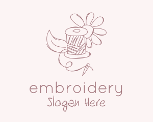 Needle Thread Flower logo design