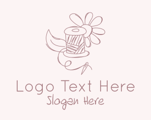 Drawing - Needle Thread Flower logo design