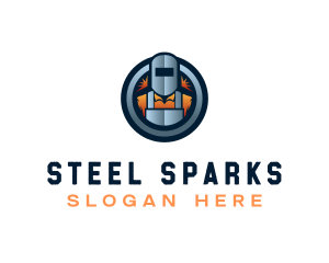 Welder Steel Builder logo design