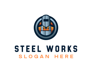 Steel - Welder Steel Builder logo design