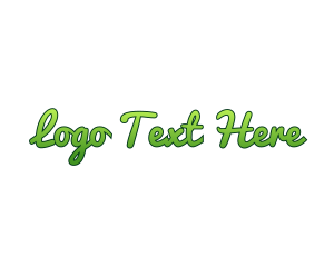 Cursive - Gradient Green Script logo design