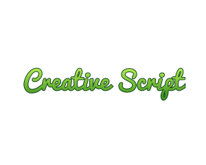 Gradient Green Script logo design