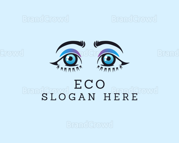 Blue Feminine Eyelashes Logo