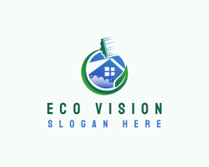 Eco Housekeeping Squeegee logo design