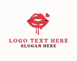 Erotic - Sexy Lips Drip logo design