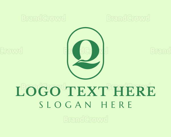 Green Organic Letter Q Logo