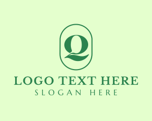 Vegan - Green Organic Letter Q logo design