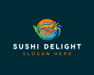 Fish Poke Bowl logo design