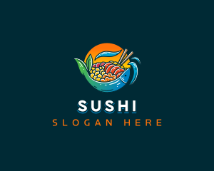 Fish Poke Bowl logo design