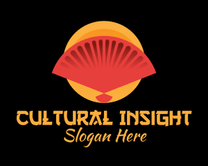 Traditional Asian Hand Fan logo design