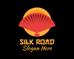 Traditional Asian Hand Fan logo design