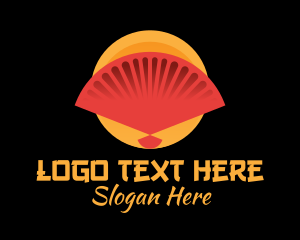 Japanese Restaurant - Traditional Asian Hand Fan logo design