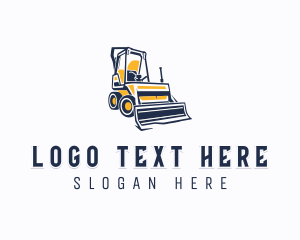 Skid Steer - Contractor Bulldozer Machinery logo design