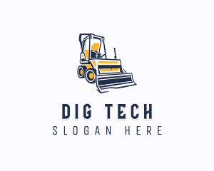 Contractor Bulldozer Machinery logo design