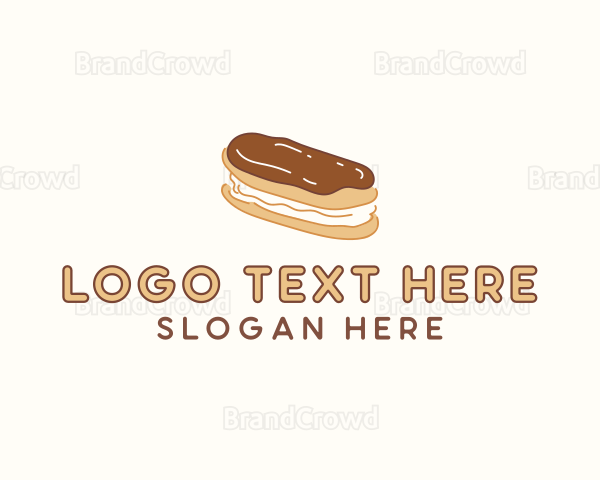 Chocolate Eclair Sweet Pastry Logo