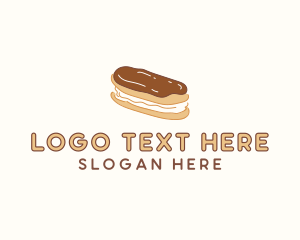 Bread Loaf - Chocolate Eclair Sweet Pastry logo design