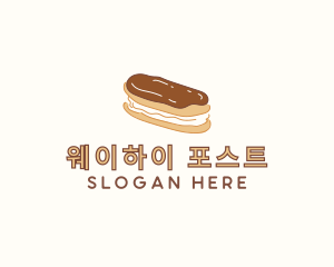 Chocolate Eclair Sweet Pastry logo design