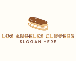 Donut - Chocolate Eclair Sweet Pastry logo design