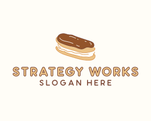 Chocolate Eclair Sweet Pastry logo design