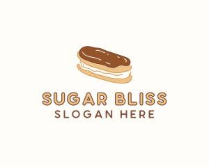 Sweet - Chocolate Eclair Sweet Pastry logo design