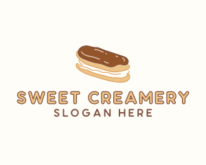 Chocolate Eclair Sweet Pastry logo design