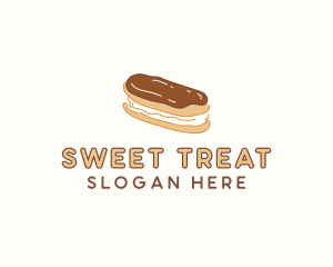 Pastry - Chocolate Eclair Sweet Pastry logo design