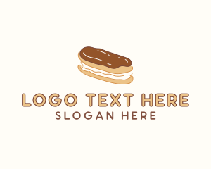Baker - Chocolate Eclair Sweet Pastry logo design