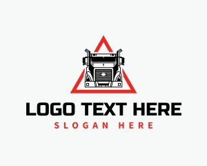 Delivery - Truck Logistics Triangle logo design