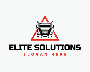 Shipping Service - Truck Logistics Triangle logo design